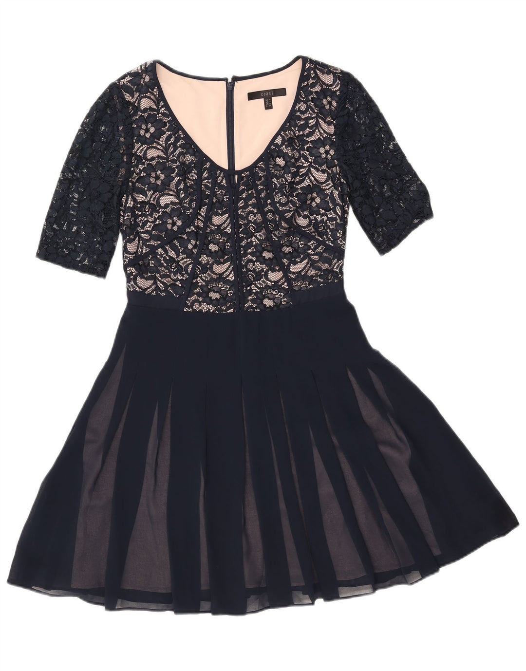 Abito a trapezio in pizzo da donna Coast UK 8 piccolo in poliammide blu navy