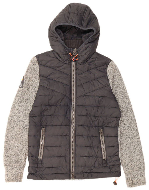 Giacca imbottita con cappuccio da uomo Superdry UK 36 Small Poliestere color block nero