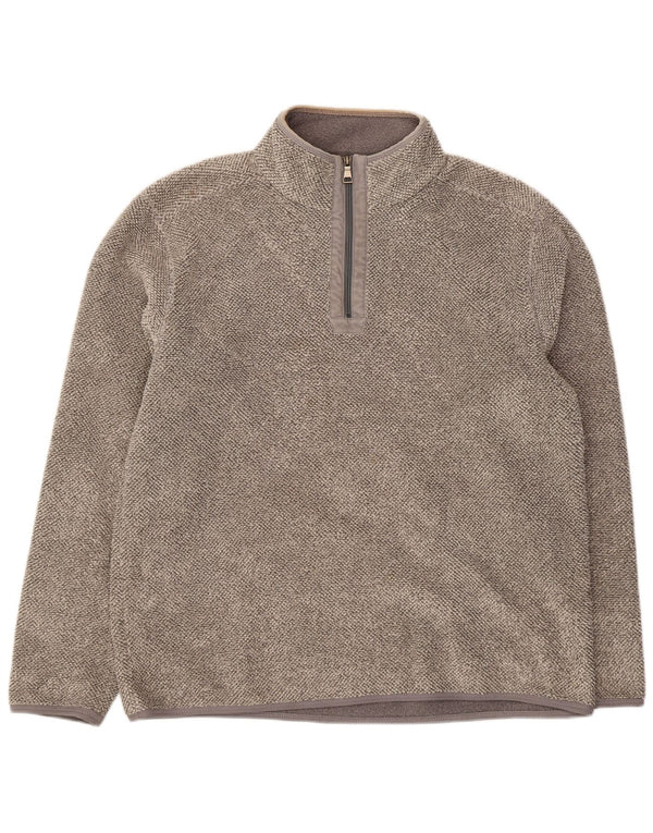 Marks & Spencer Felpa con collo con zip da uomo Maglione grande poliestere grigio