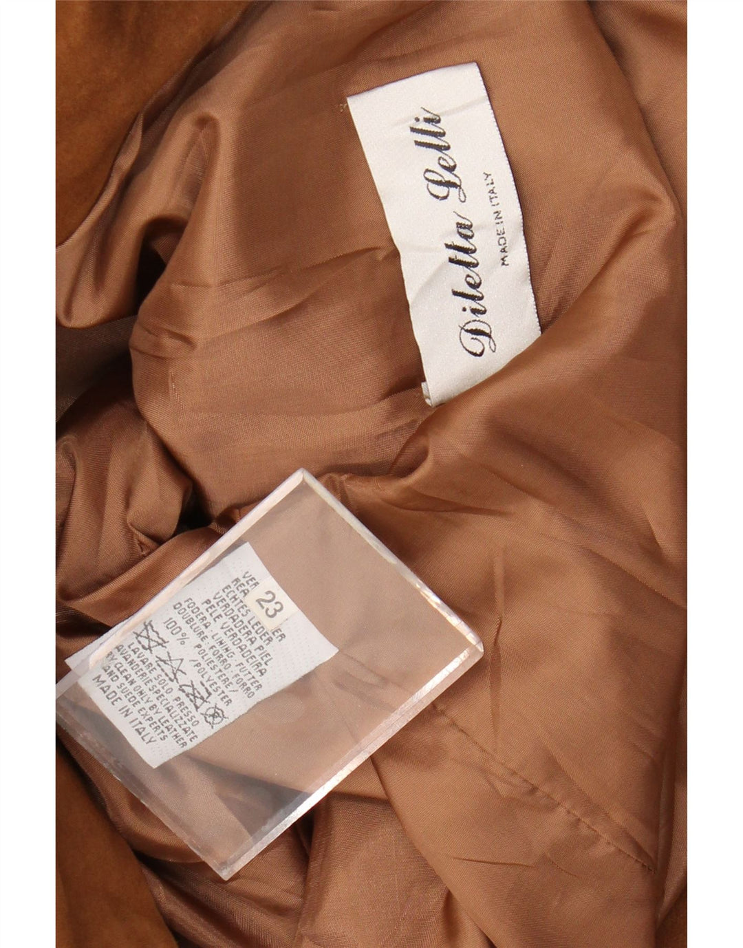 Soprabito in pelle scamosciata da donna Diletta Lelli UK 20 2XL Pelle marrone