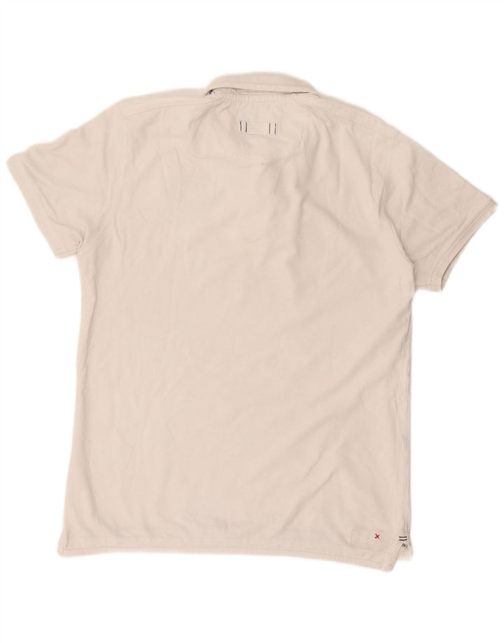 Polo grafica da uomo Fat Face grande in cotone bianco
