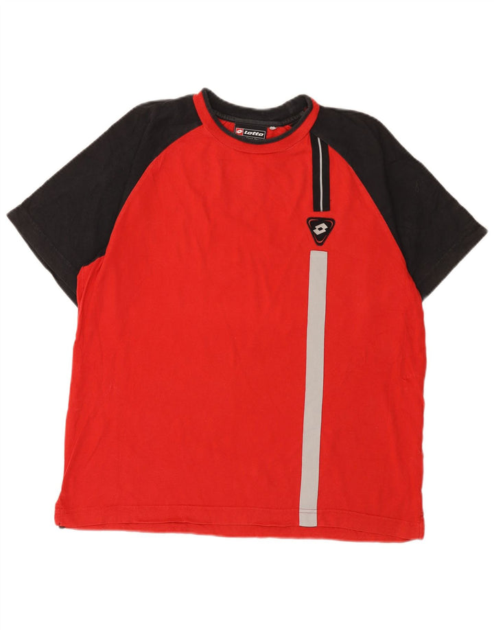 T-shirt da uomo Lotto Top rosso medio color block