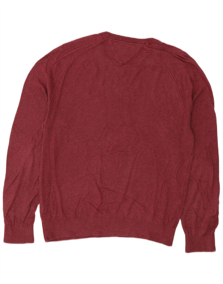 Maglione maglione girocollo da uomo Tommy Hilfiger in cotone rosso medio