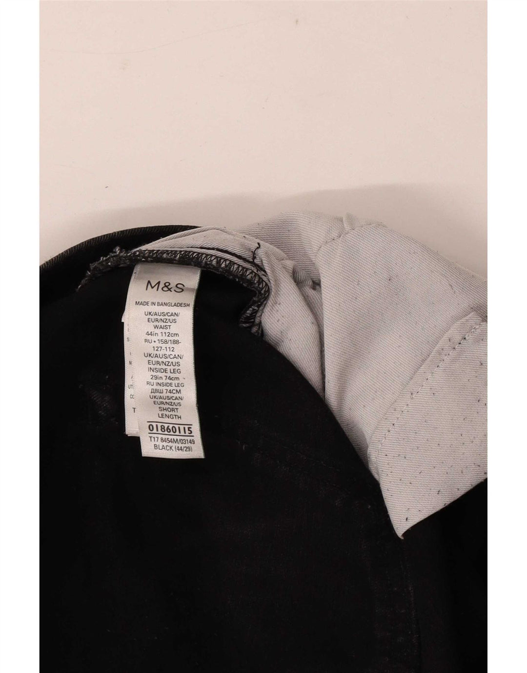 Jeans dritti da uomo Marks & Spencer W44 L29 cotone nero