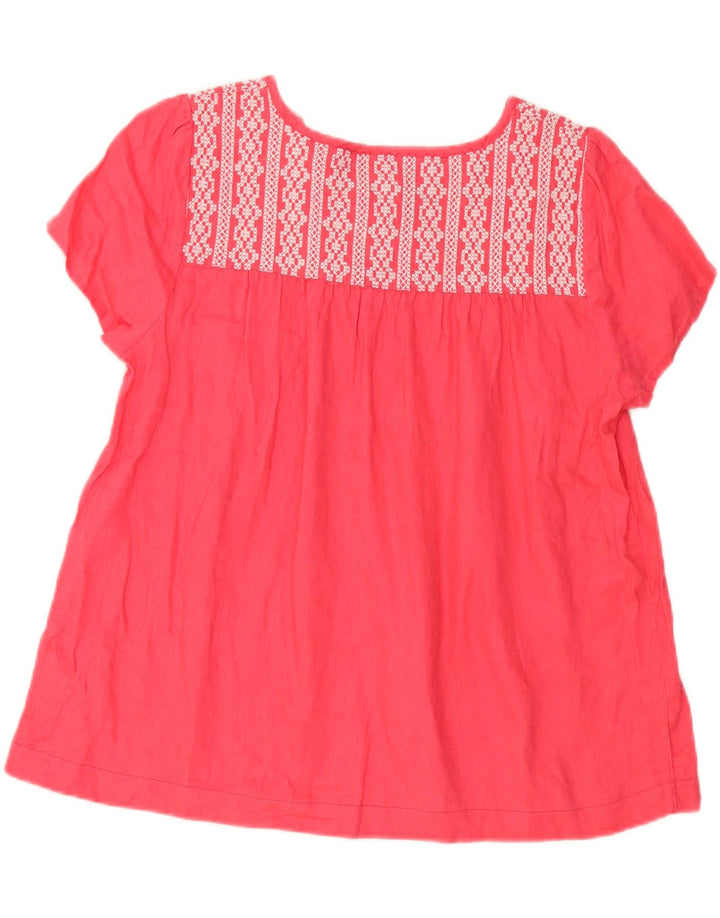 Camicetta da donna Marks & Spencer Top UK 16 Lino geometrico rosa grande