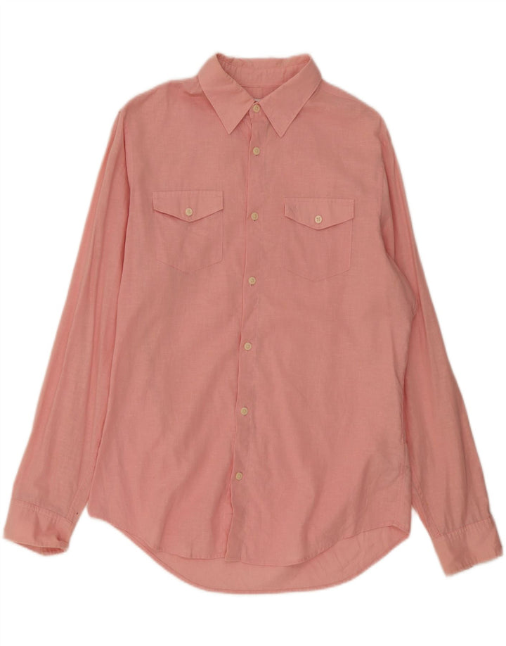 Camicia da uomo Calvin Klein in lino rosa medio
