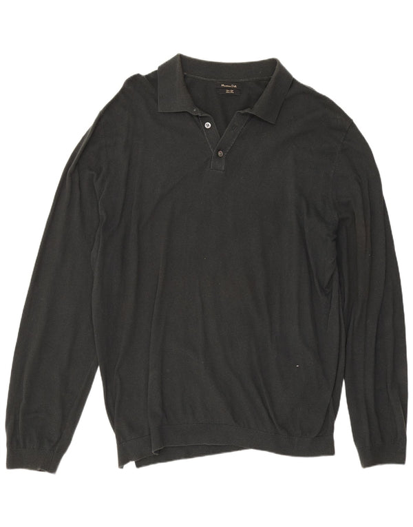 Maglione maglione da uomo con collo alto Massimo Dutti XL in cotone nero