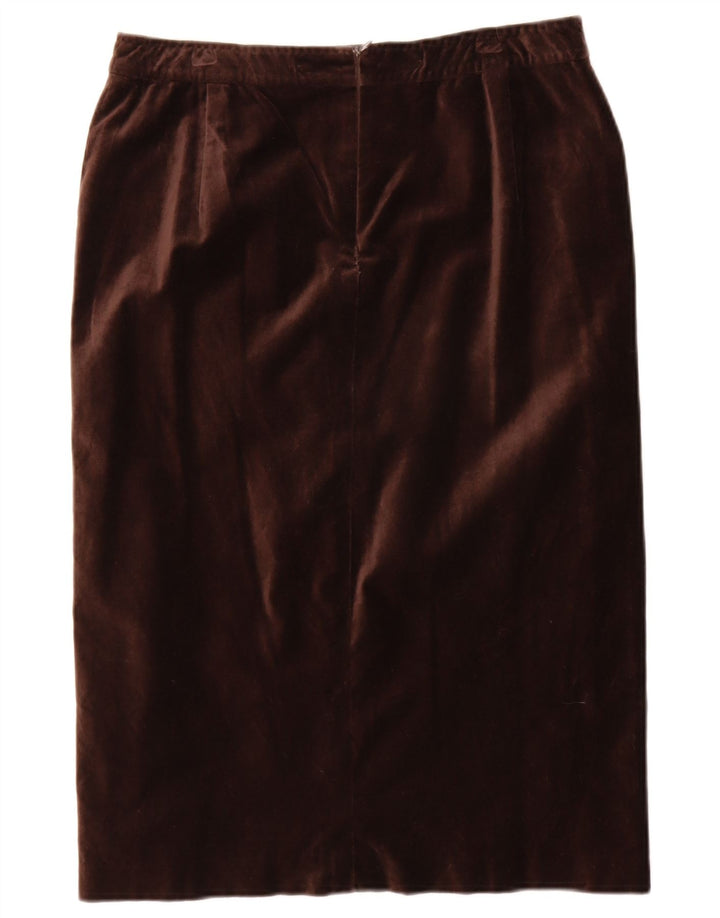 Gonna dritta in velluto da donna Max Mara W30 in cotone marrone medio