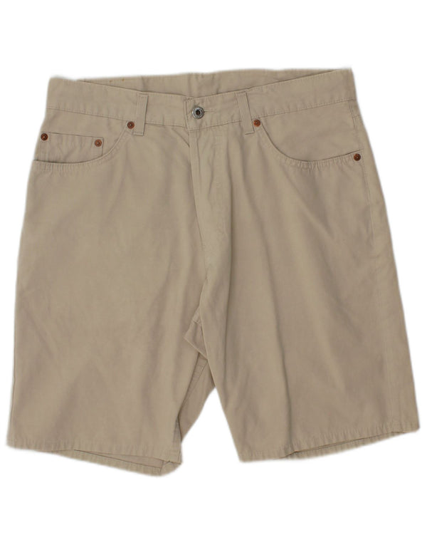 MUSTANG Mens Casual Shorts W34 Large  Beige Cotton