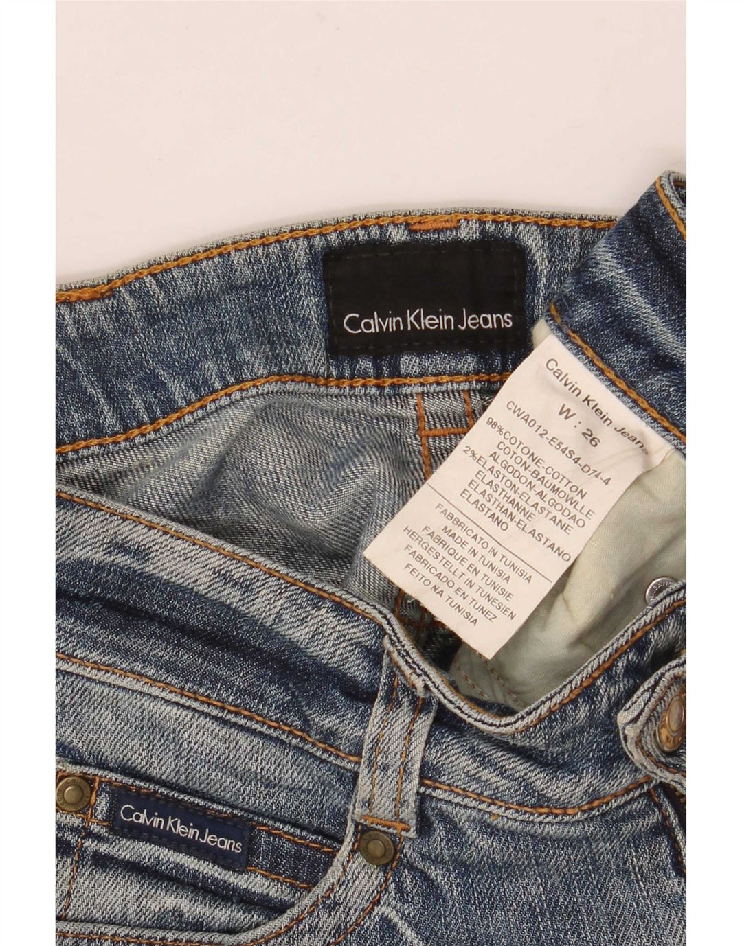 Jeans slim da donna Calvin Klein W26 L30 cotone blu