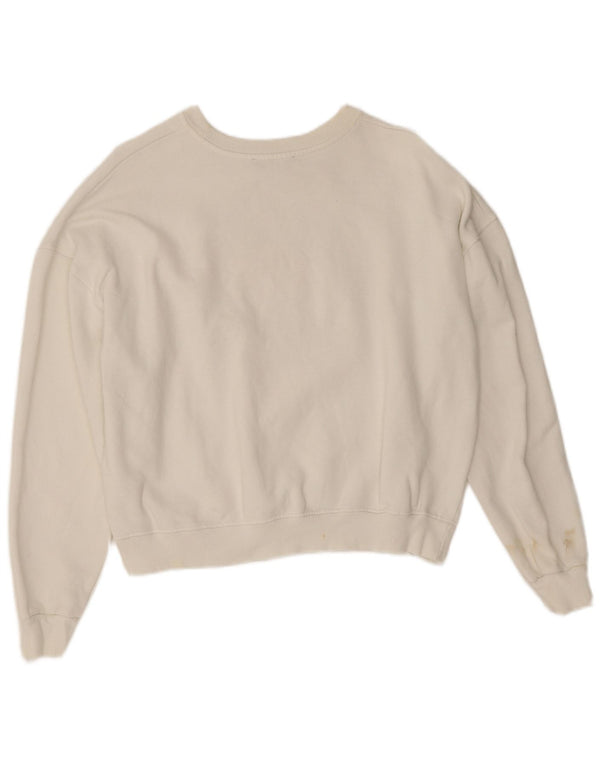 Felpa oversize grafica da donna Zara UK 10 piccola bianca