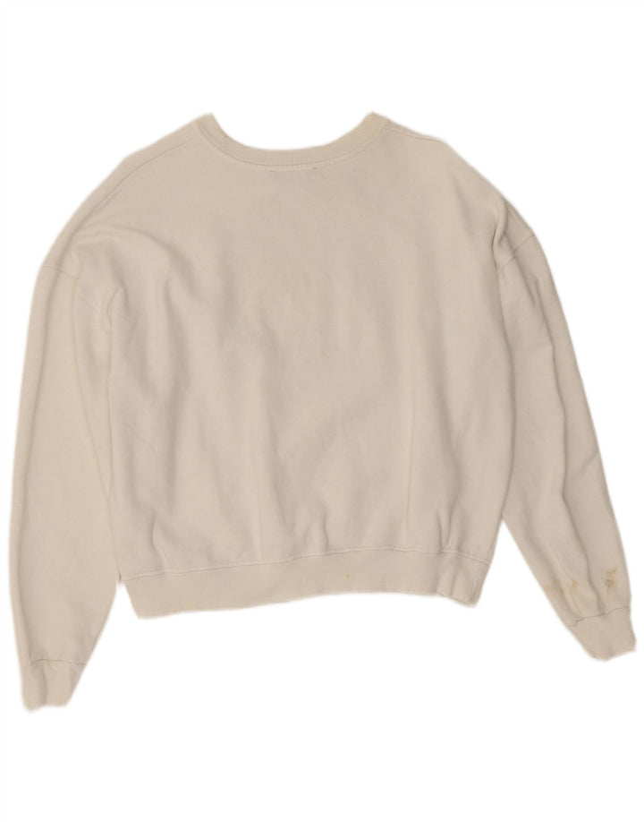 Felpa oversize grafica da donna Zara UK 10 piccola bianca