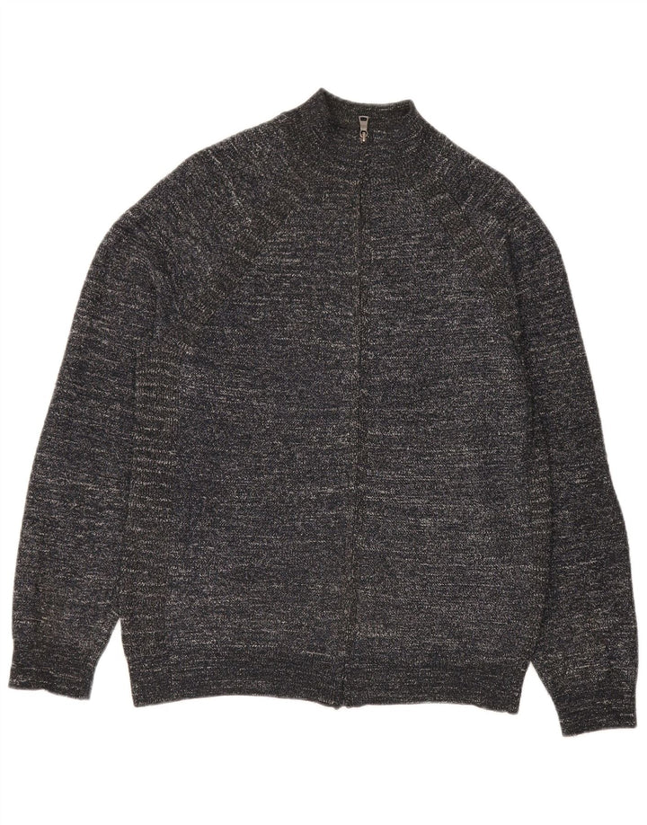 Maglione cardigan da uomo Marks & Spencer Poliestere screziato grigio medio