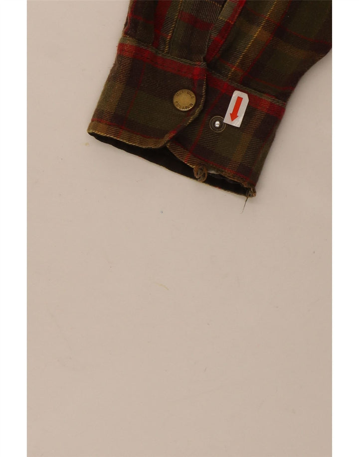 Camicia in flanella da uomo Univers, cotone a quadri kaki di grandi dimensioni