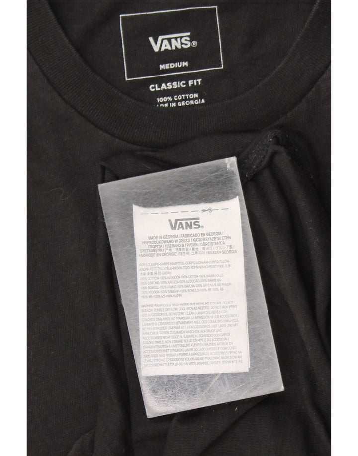 VANS Top grafico da uomo con vestibilità classica, manica lunga, cotone nero medio