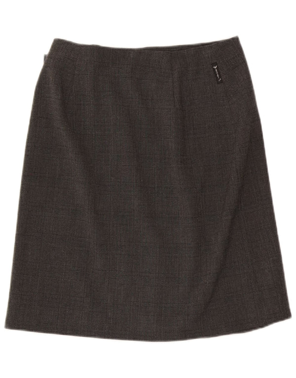 Gonna a portafoglio da donna Armani US 6 Media W28 Poliestere a quadri grigio