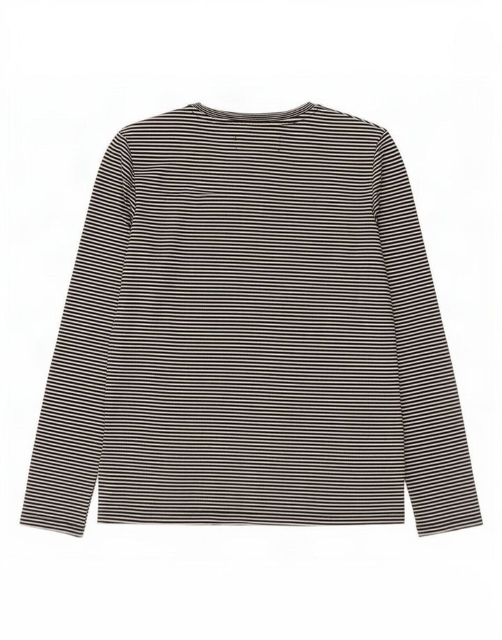 Top grafico da donna Superdry manica lunga UK 12 medio nero a righe