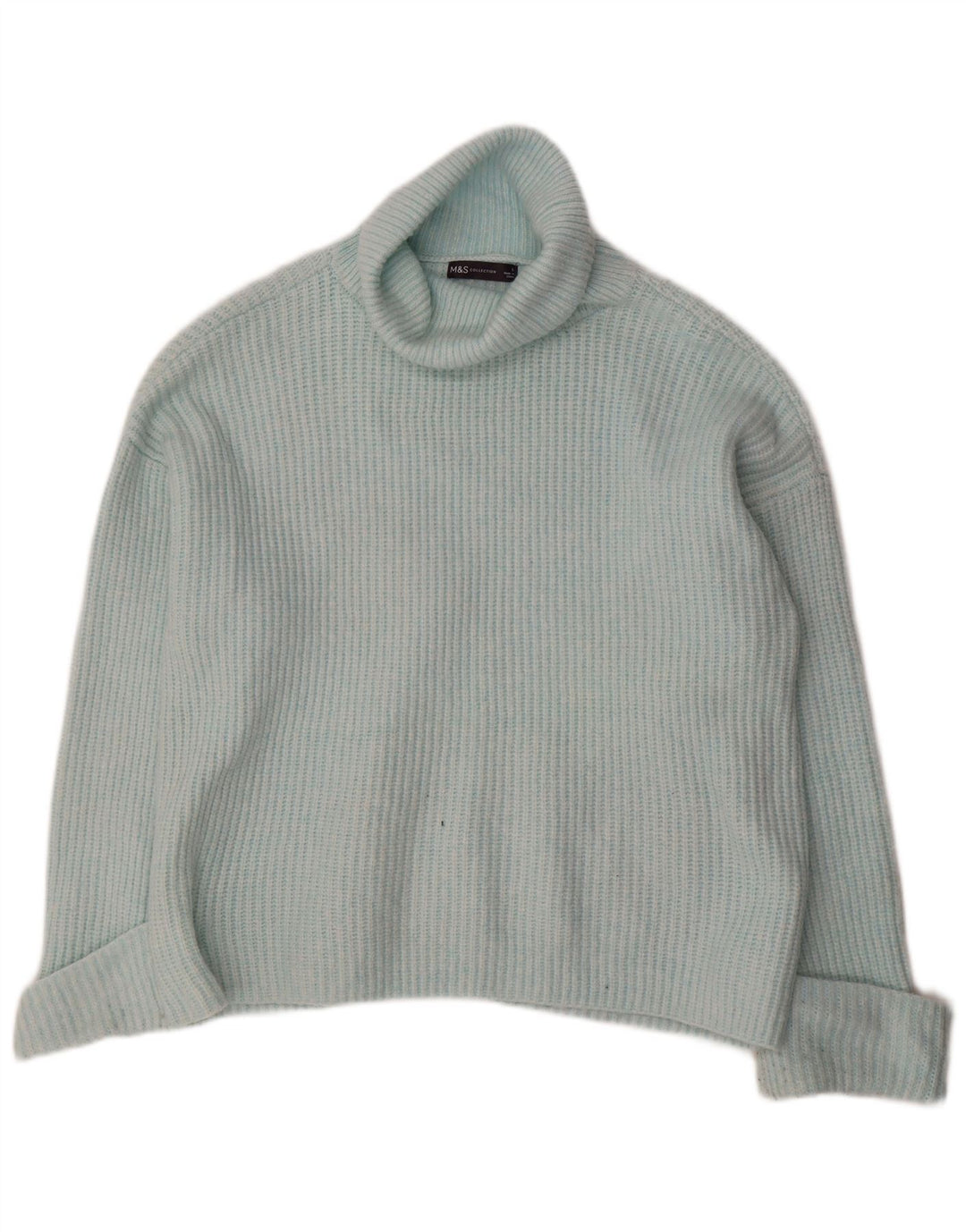 Maglione maglione oversize a collo alto Marks & Spencer da donna UK 16 grande blu
