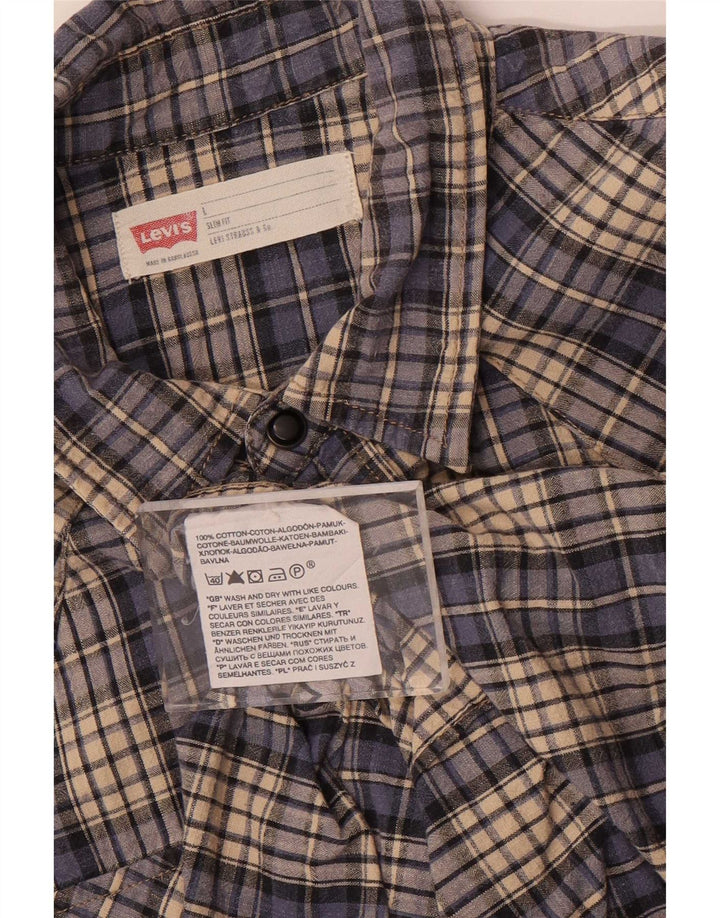 Camicia Levi's da uomo slim fit in cotone a quadri grandi blu