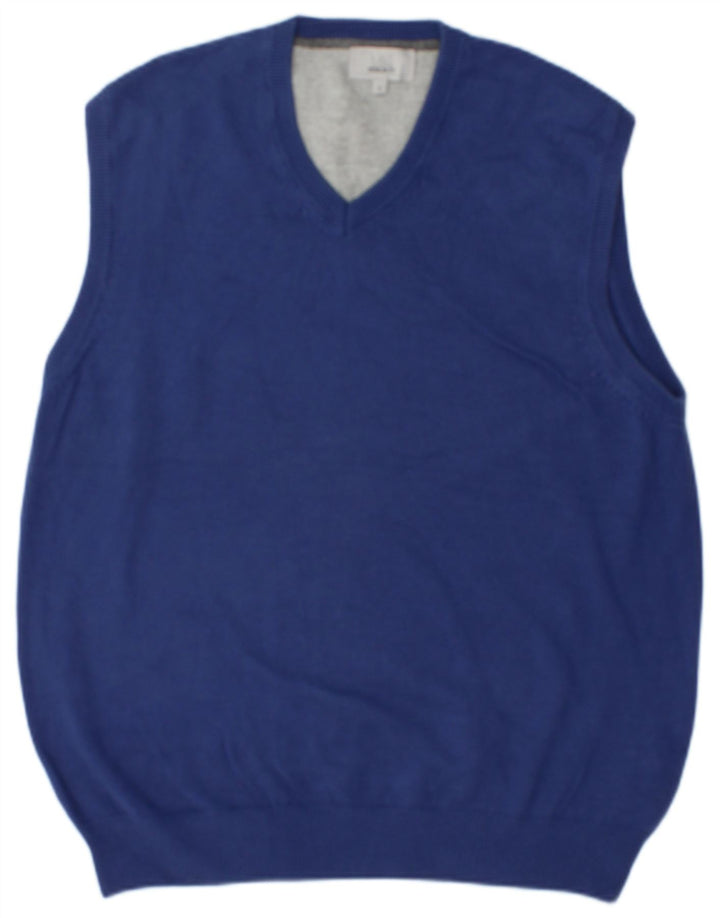 MARKS & SPENCER Canottiera da uomo vestibilità regolare canotta grande in cotone blu