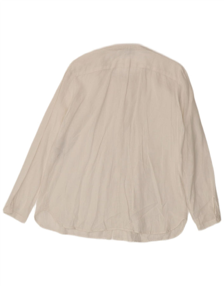 Camicetta camicia oversize da donna Marella UK 10 piccola lino bianco