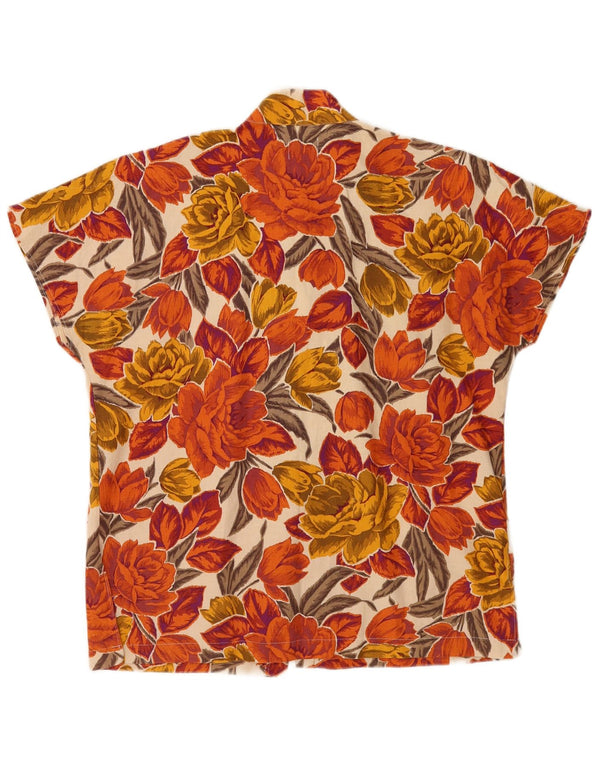 Benetton Camicia a maniche corte da donna IT 46 Large multicolore floreale