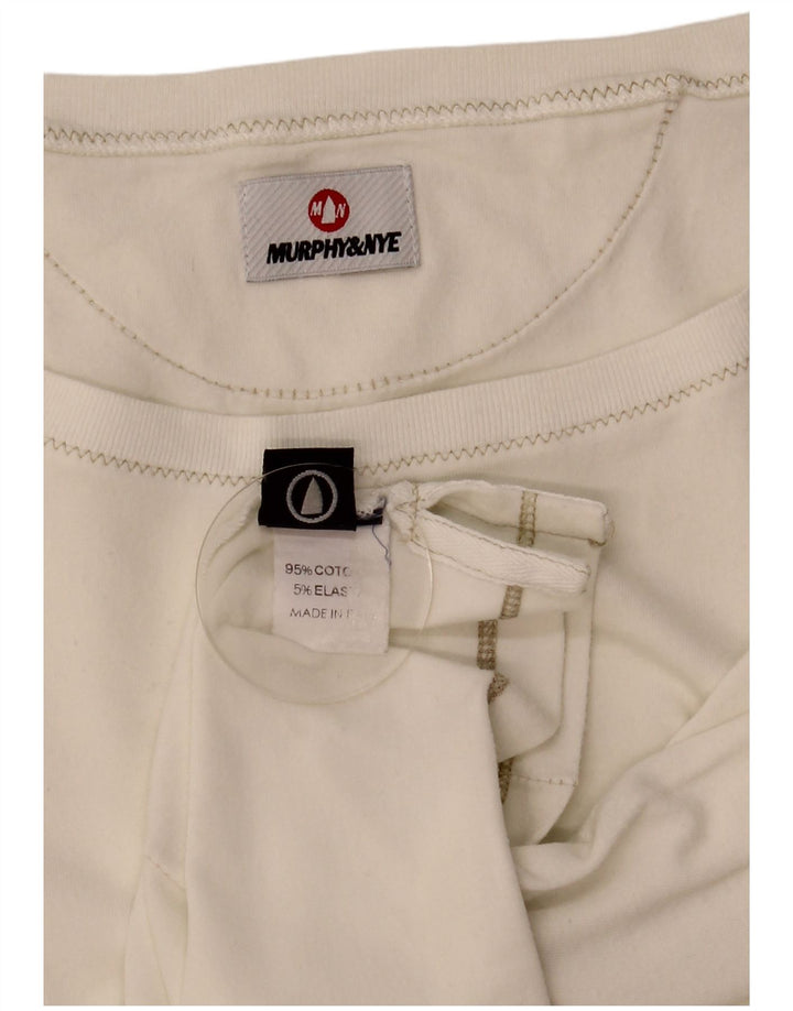 Top corto da donna Murphy & Nye UK 12 cotone bianco medio
