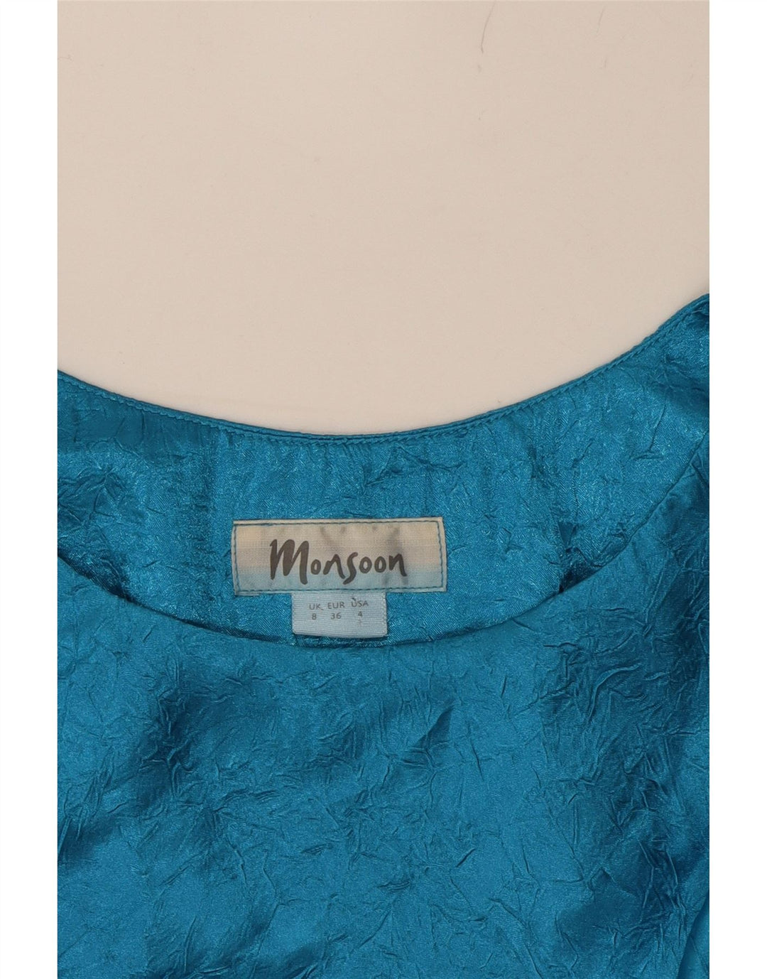 MONSOON Womens Sleeveless Sheath Dress UK 8 Small  Blue Vintage Monsoon and Second-Hand Monsoon from Messina Hembry 