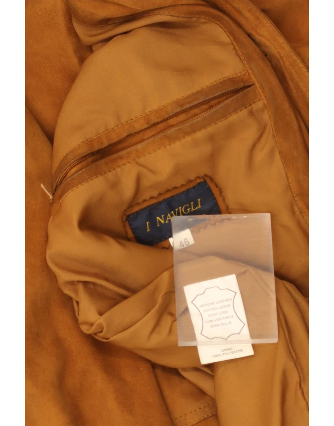I NAVIGLI Giubbotto Bomber Uomo in Pelle Scamosciata IT 48 Pelle Marrone Medio