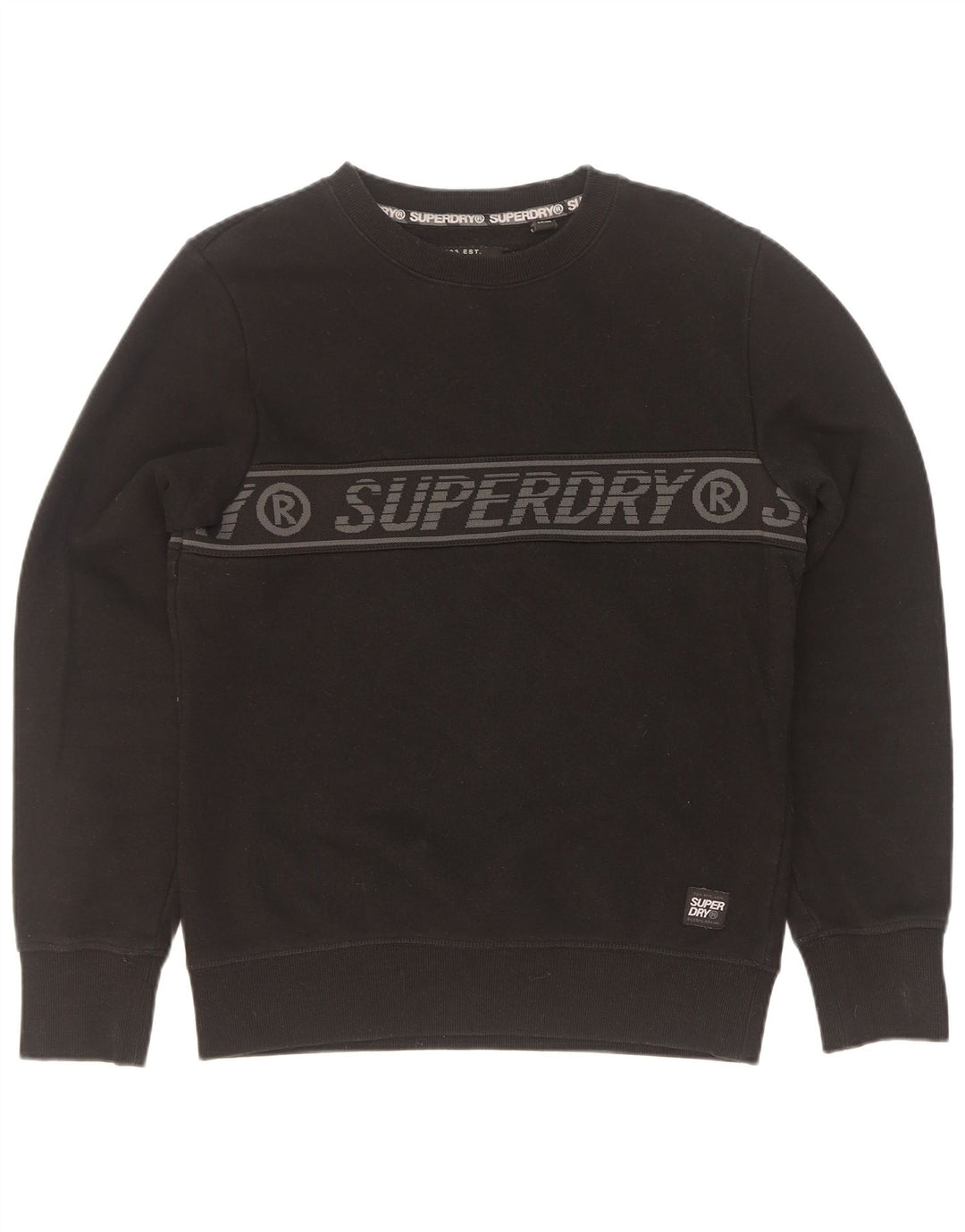 Felpa grafica da uomo Superdry Maglione piccolo cotone nero