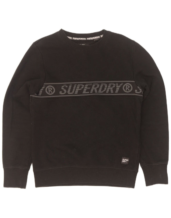 Felpa grafica da uomo Superdry Maglione piccolo cotone nero
