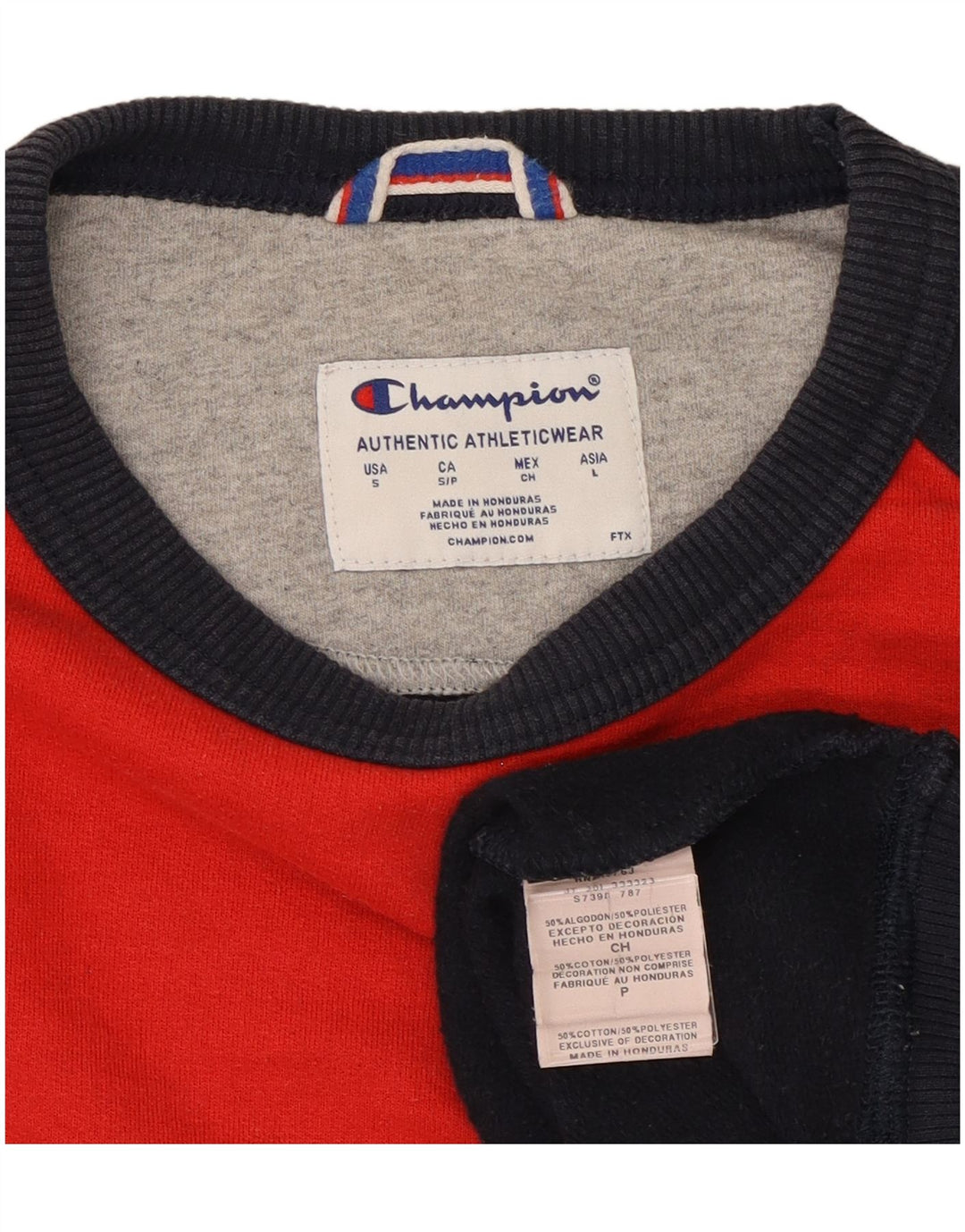 Felpa da uomo Champion, grande, in poliestere color block, blu navy