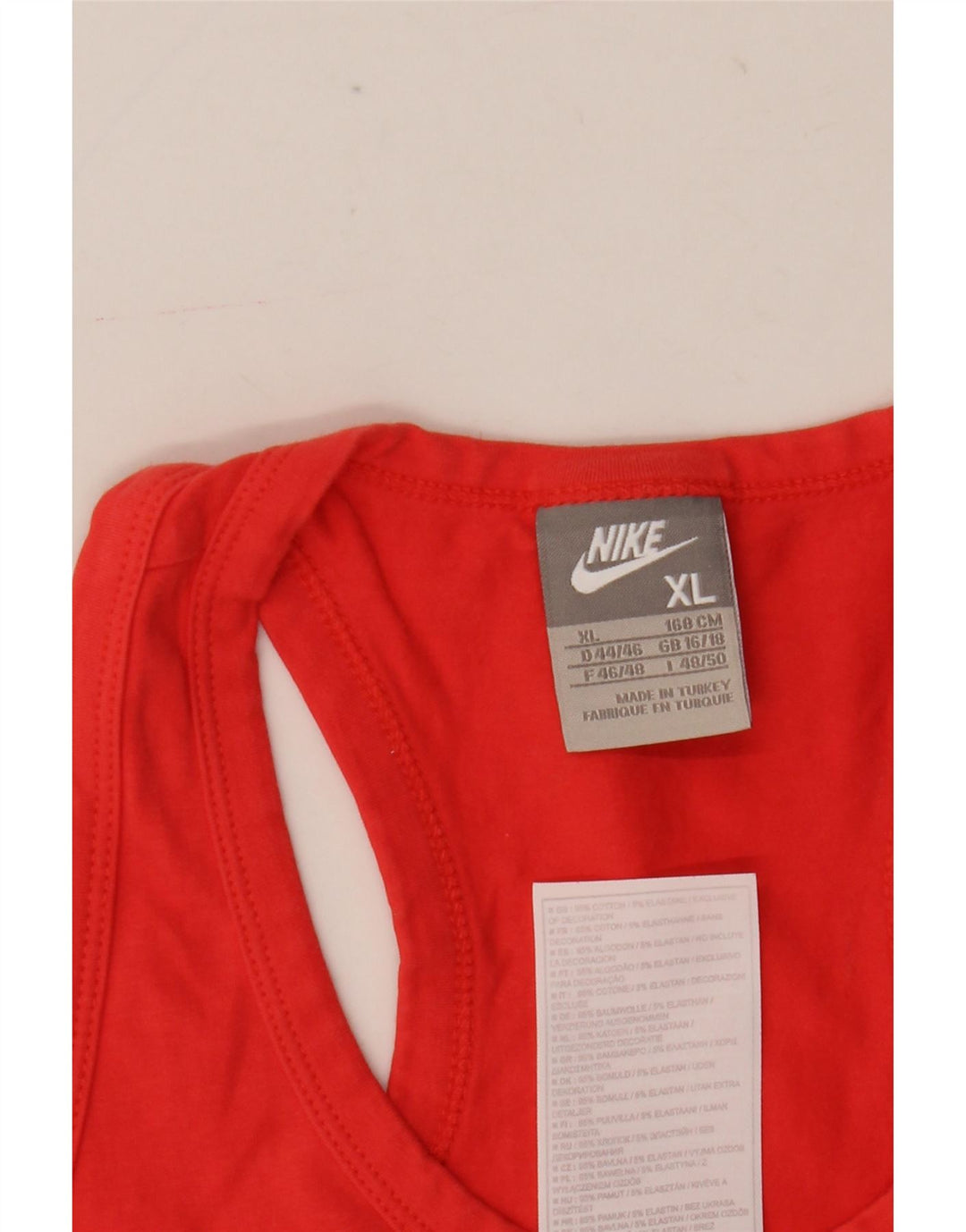 Canotta in jersey da donna Nike UK 16/18 XL rosso cotone
