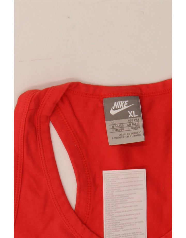 Canotta in jersey da donna Nike UK 16/18 XL rosso cotone