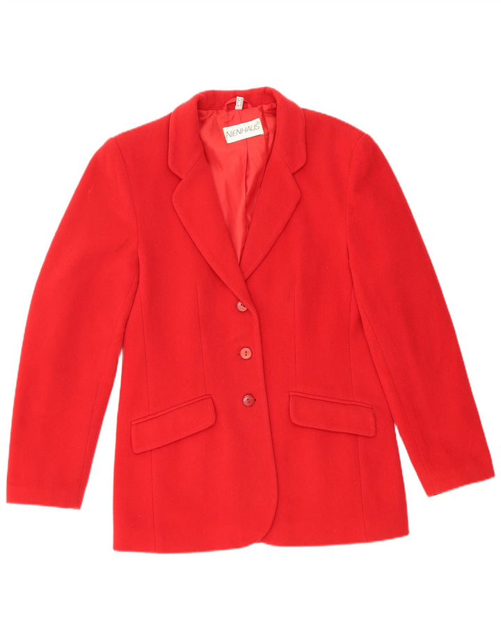 NIENHAUS Womens 3 Button Blazer Jacket UK 10 Small Red Wool