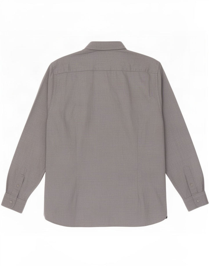 Camicia da uomo Ted Baker taglia 5 XL cotone maculato grigio