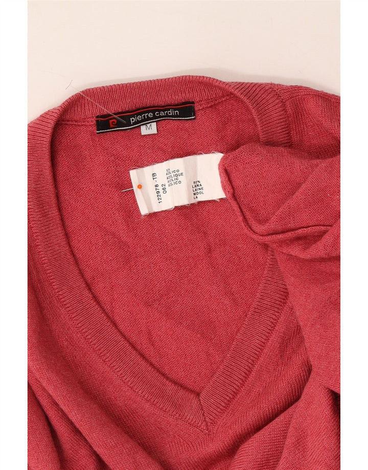 PIERRE CARDIN Maglione da uomo con scollo a V in lana rossa media
