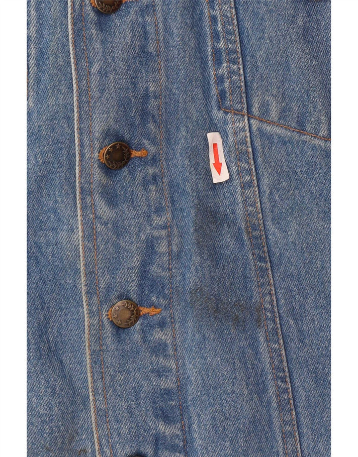 Gilet in denim da uomo Marcel Clair UK 40 grande cotone blu