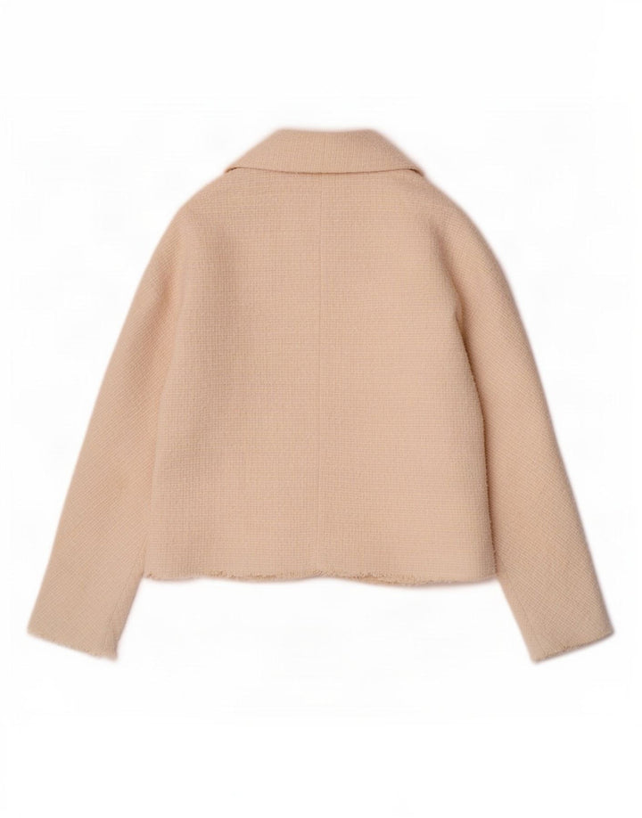 Giacca blazer doppiopetto da donna Zara UK 12 poliestere bianco sporco medio