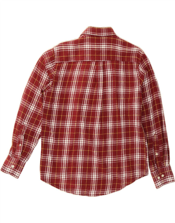 OVS Mens Flannel Shirt Medium Burgundy Cotton Vintage OVS and Second-Hand OVS from Messina Hembry 