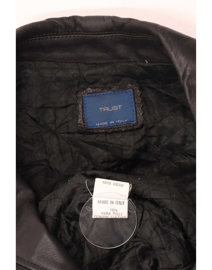 Giacca in pelle vintage da uomo IT 52 XL in pelle nera