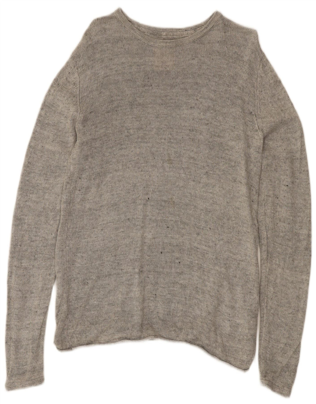 FAT FACE Mens Boat Neck Jumper Sweater Medium Grey Linen