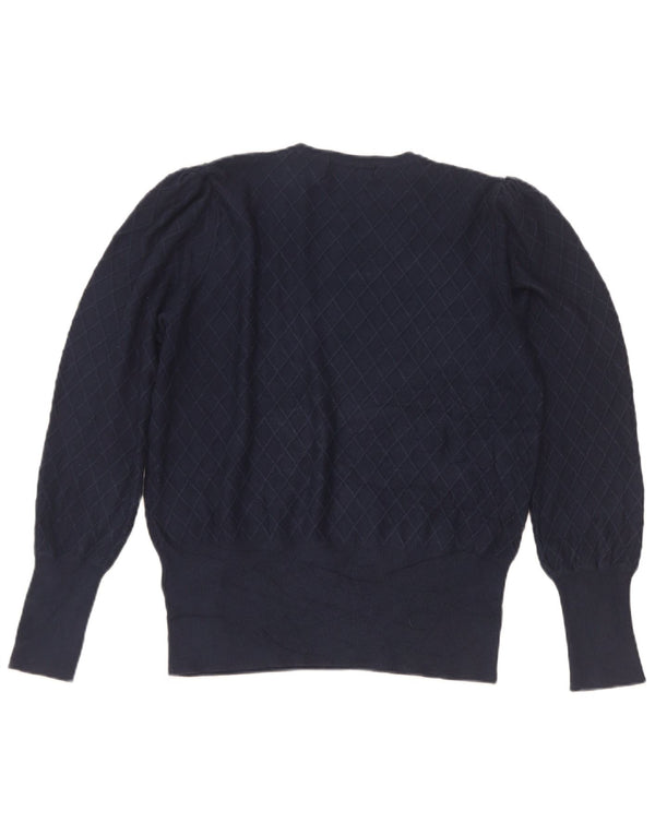 Maglione maglione girocollo da donna Marks & Spencer UK 12 medio blu navy