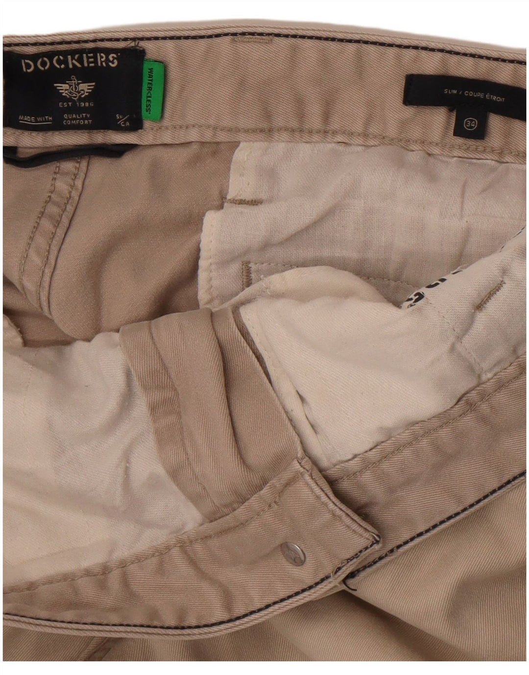 Pantaloni chino slim da uomo Dockers W34 L29 Beige