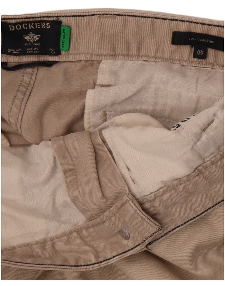 Pantaloni chino slim da uomo Dockers W34 L29 Beige