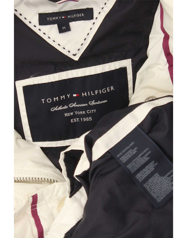 Cappotto imbottito con cappuccio da donna Tommy Hilfiger UK 12 poliestere bianco medio