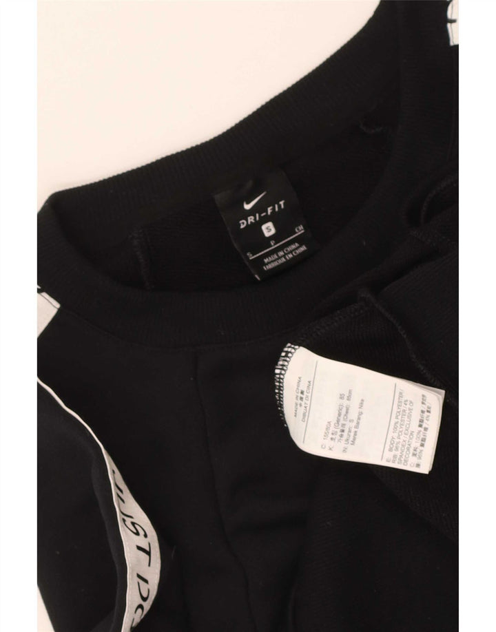 Felpa oversize con grafica corta Nike da donna UK 10 piccola nera