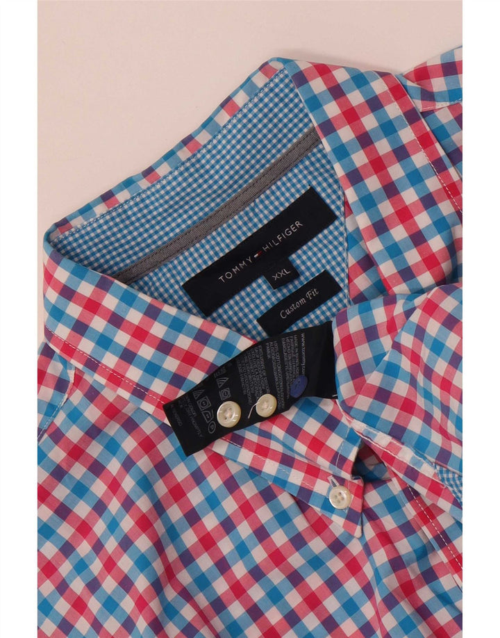 Camicia da uomo senza maniche su misura Tommy Hilfiger 2XL a quadretti multicolore