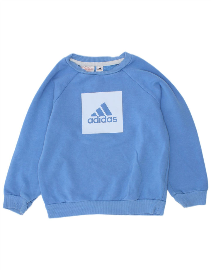 Felpa grafica Adidas da bambino, 2-3 anni, in cotone blu