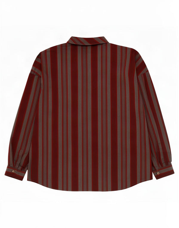 Camicia pullover oversize da donna vintage EU 40 a righe bordeaux medie